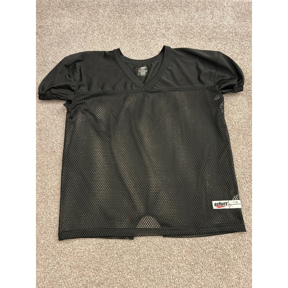 Schutt Football Practice Jersey Youth XL Black Excellent Mesh V-Neck Shirt